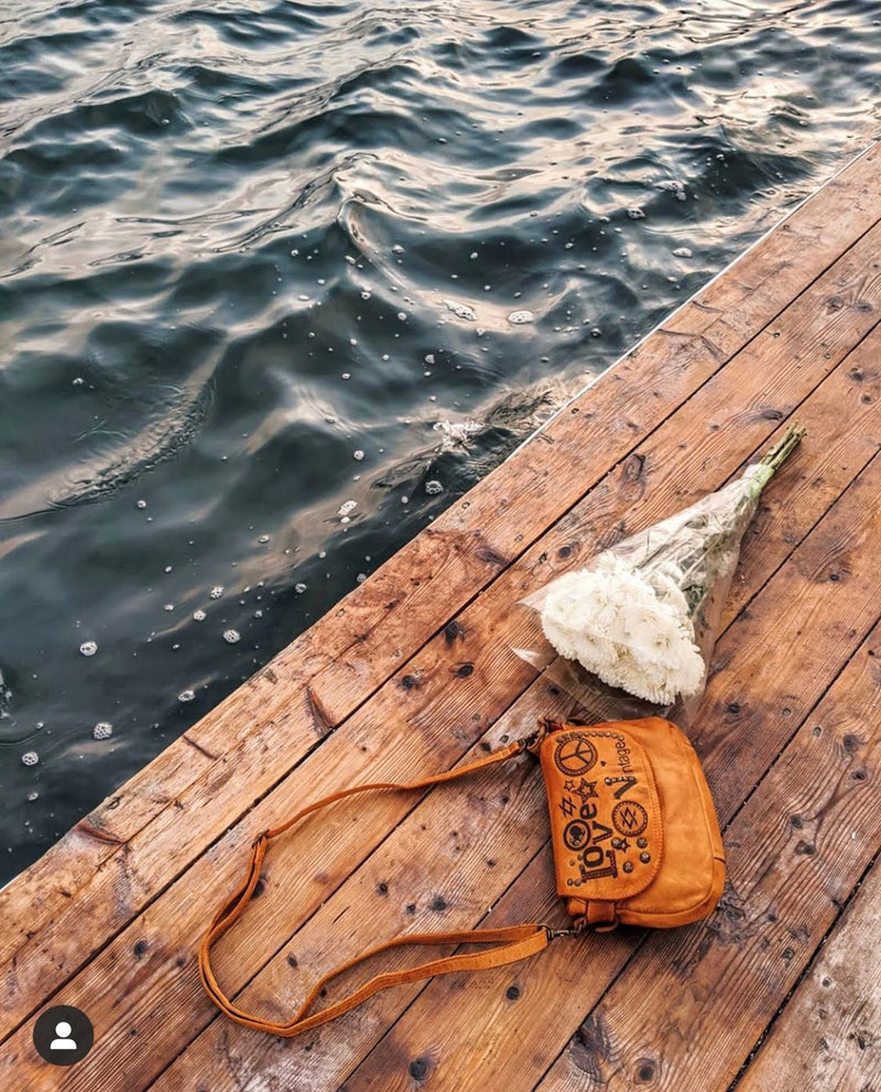 Leather Sling Handbag - Maize-Sling bag-Kompanero Canada